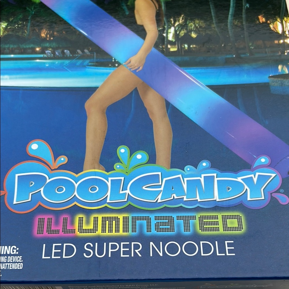 PoolCandy Illuminated LED Super Noodle 72 Inch Color Changing Inflatable Float - Picture 2 of 4